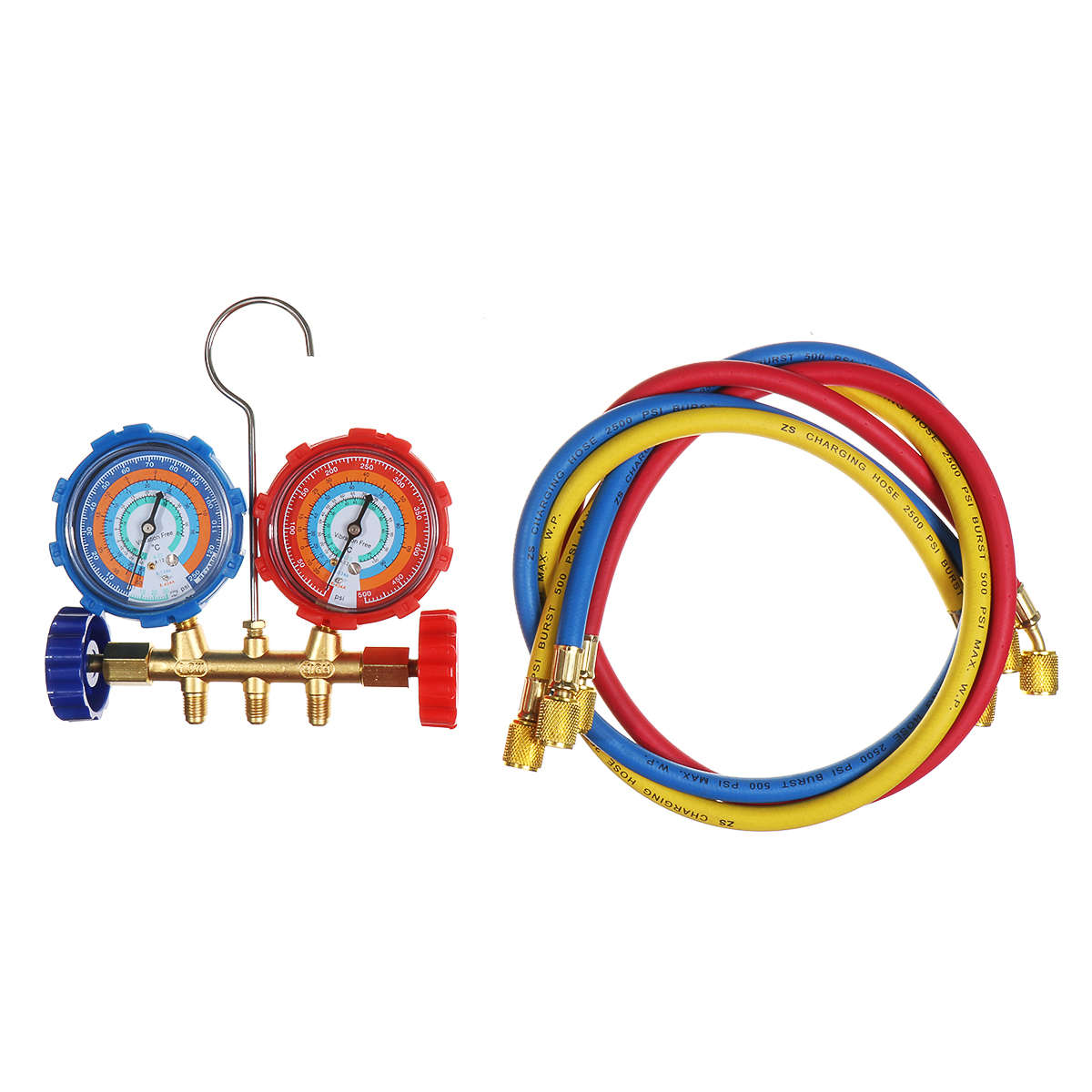 Air Conditioning AC Diagnostic Manifold Gauge Tool Set Refrigeration For 134A