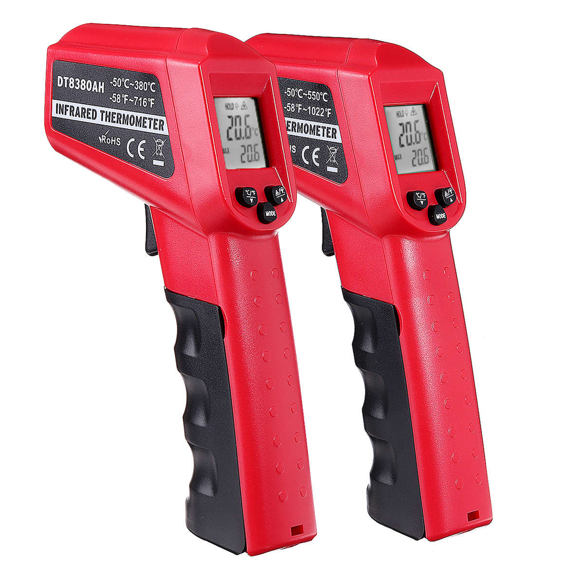 Non Contact -50~380/550 Laser LCD Display Digital Temperature Thermometer (Type A)