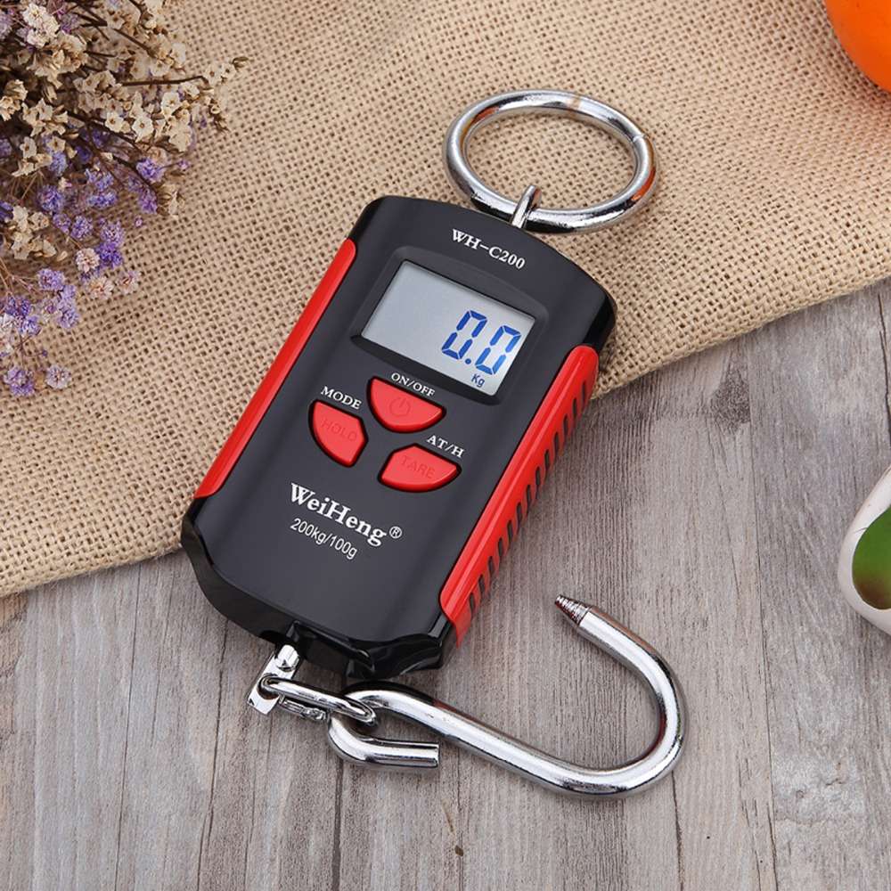 WH-C200 Micro Crane Scale Portable Electronic Scale 200KG/100G With Hook Scale for Indu (Color1 Red)