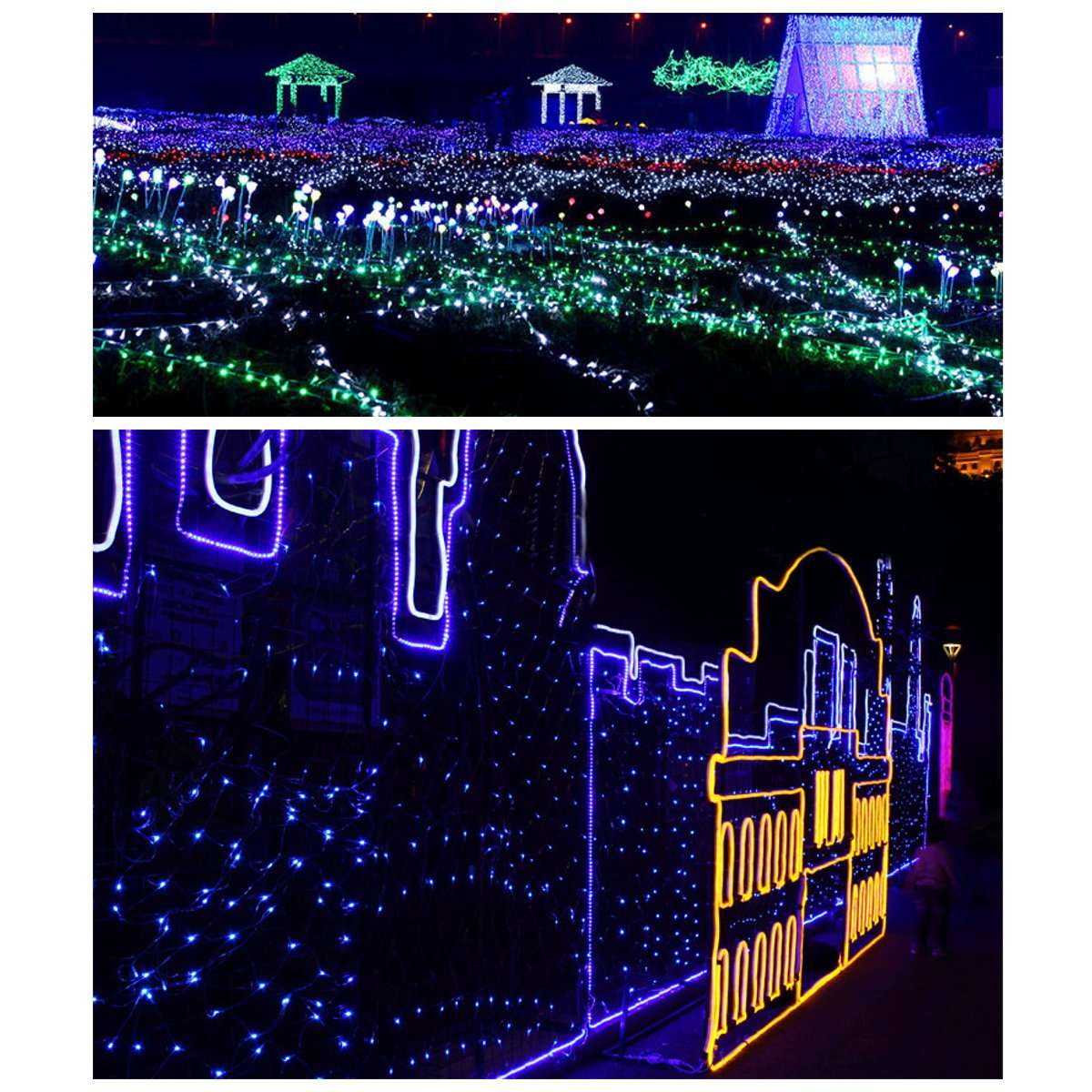 3x2M 200LED String Light Net Mesh Curtain Fairy Lamp Garden Wedding Part