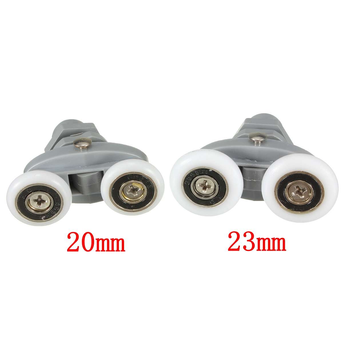 4PCS Twin Bottom Top Shower Door Rollers Pulleys Wheels Runner Slider 20mm Shower Faucet Accessories