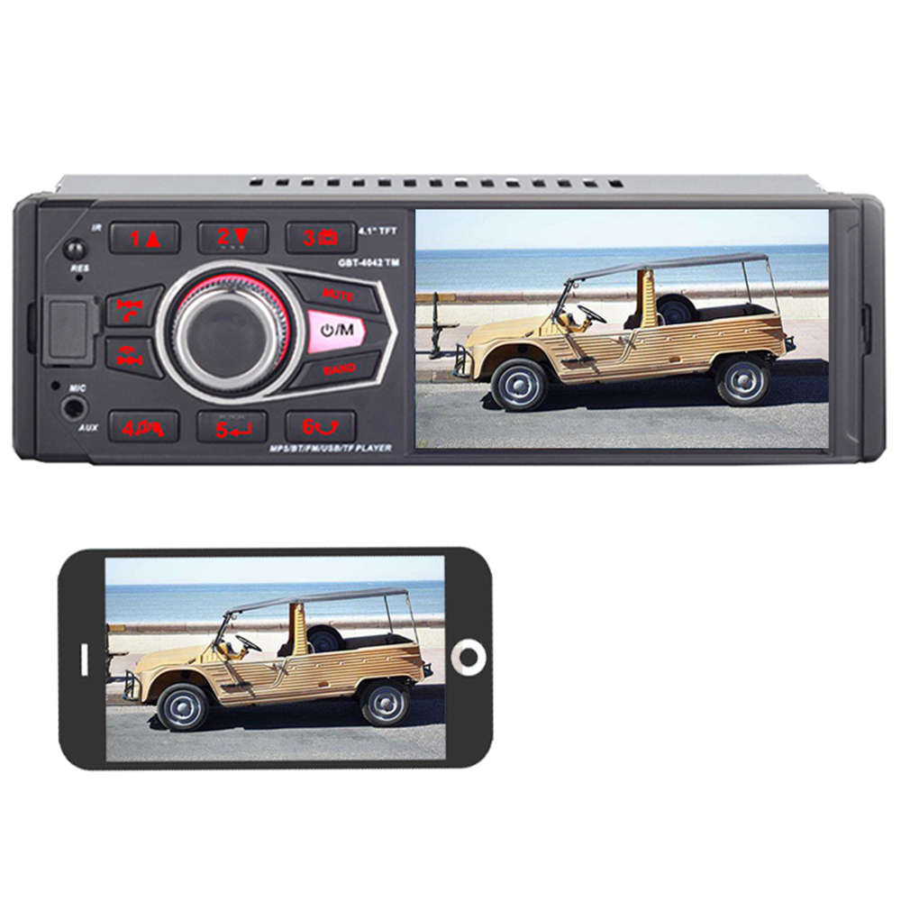 4042 4.1 Inch 1DIN Car MP5 Player Touch Screen Support AM FM Radio RDS bluetooth USB TF Card Remote