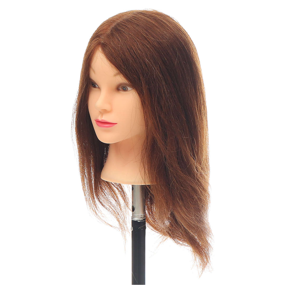 100% Real Human Hair Mannequin Head Salon Hairdressing 18'' Training Head + Clamp