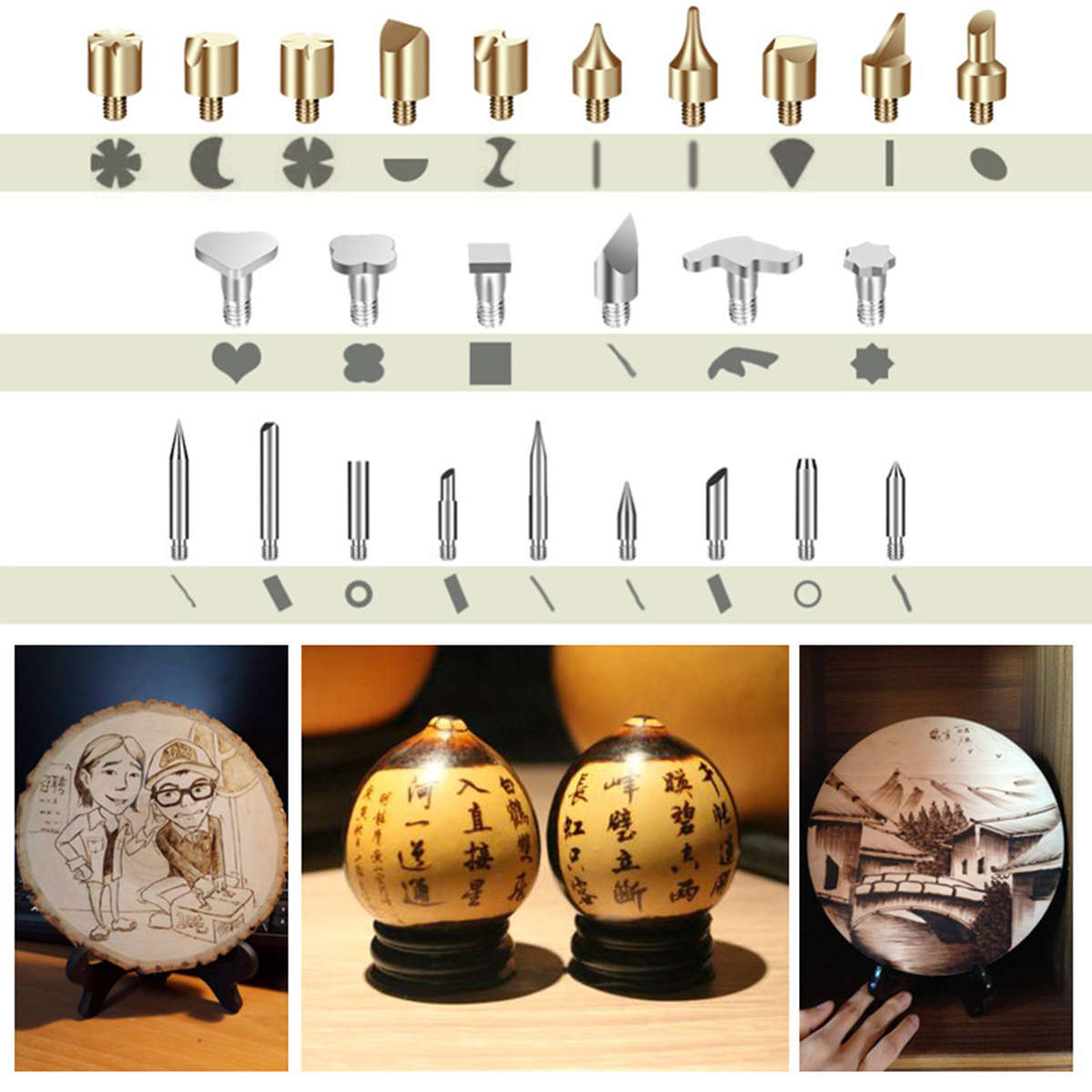 101Pcs 60W Wood Burning Pen Soldering Tools Stencil Iron Craft Set Pyrography Tool