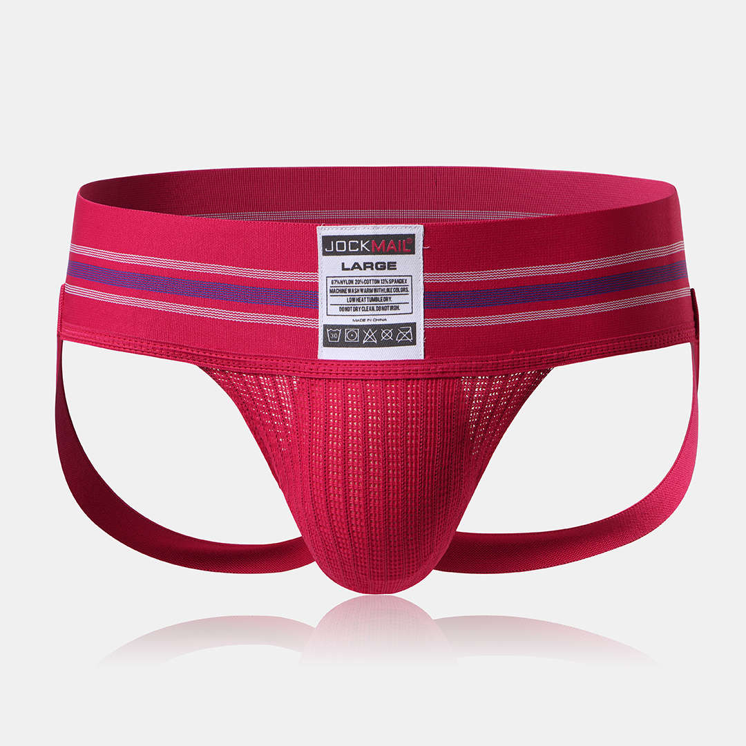 Men Butt Lifting Widen Belt Crotchless Jockstrap Breathable Cotton Under (Size 3 M Color Army Green)