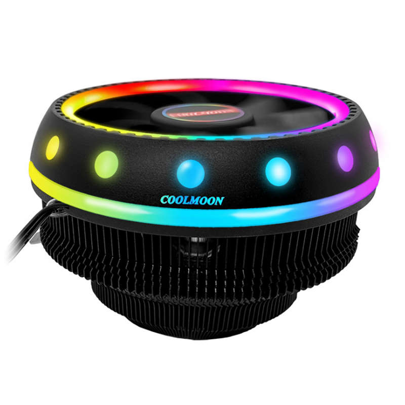 Coolmoon DC 12V 3Pin UFO Colorful Backlight 100mm CPU Cooling Fan PC Heatsink