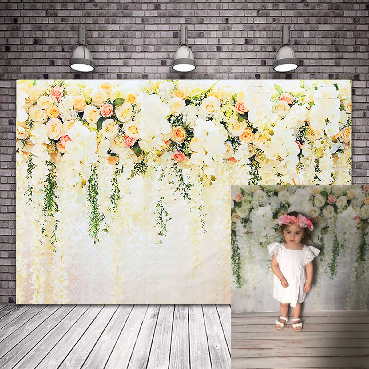 210x150cm Floral Wedding Backdrop Rose Wall Background Bridal Wedding Decorations