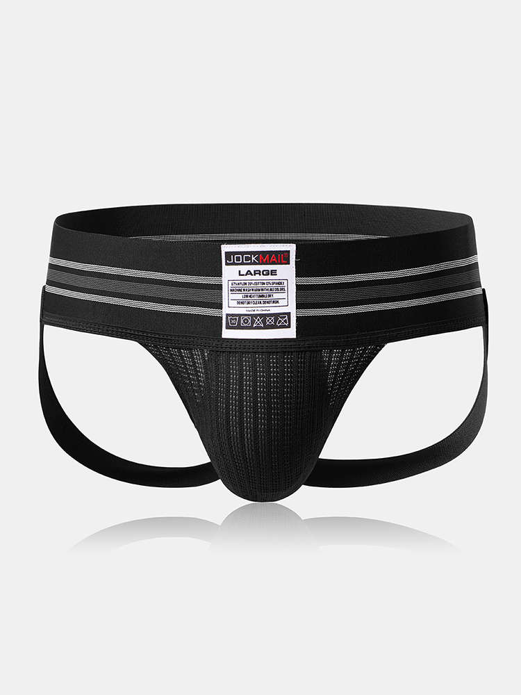 Men Butt Lifting Widen Belt Crotchless Jockstrap Breathable Cotton Under (Size 3 M Color Army Green)