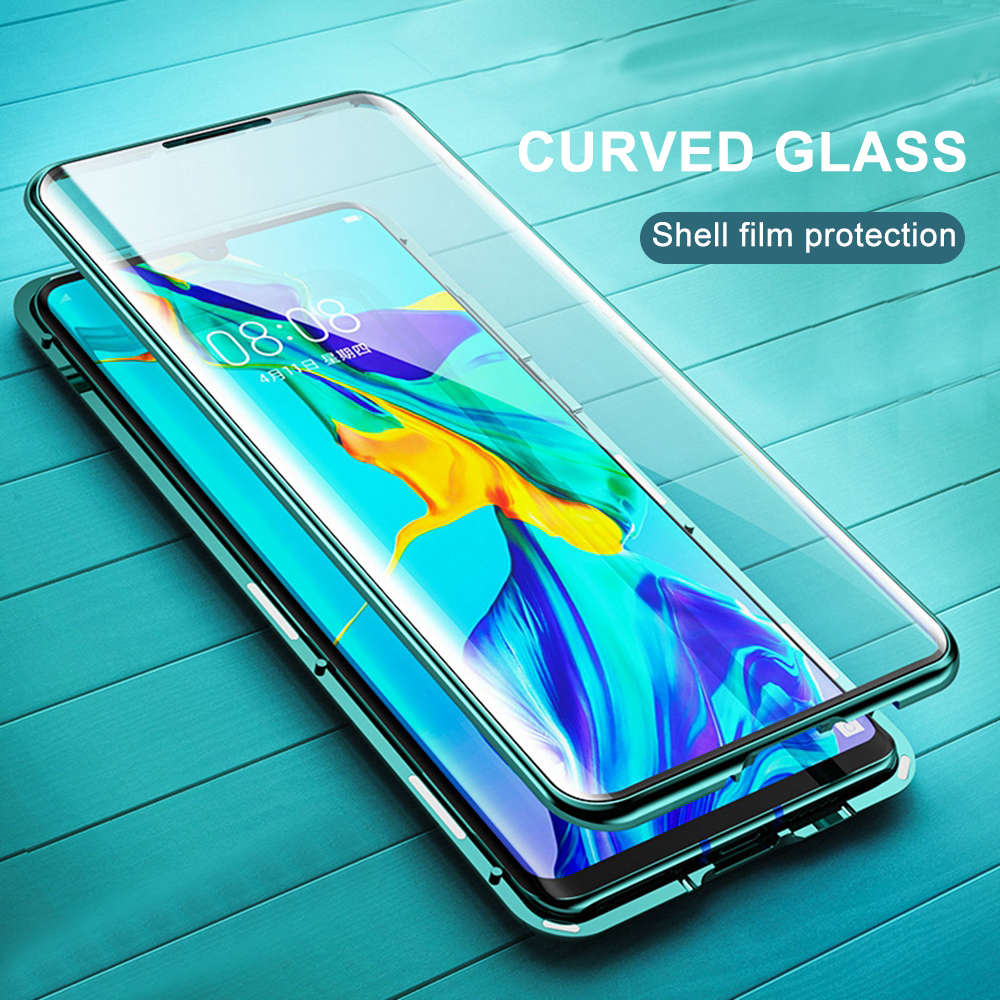 Bakeey 360 Curved Screen Front+Back Double-sided Full Body 9H Tempered Glass Metal Magnetic Adsorpti