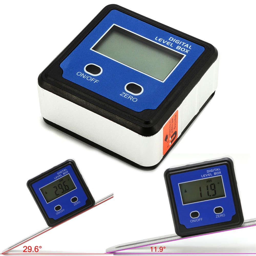 Drillpro 4 x 90 Digital LCD Level Box Inclinometer Angle Ruler Angle Finder Gauge Protractor Magn...