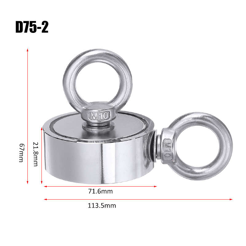 Strong Salvage Magnet Pot Fishing Magnet Deep Sea Magnetic Hook Neodymium Recovery Magne (Size 48mm)