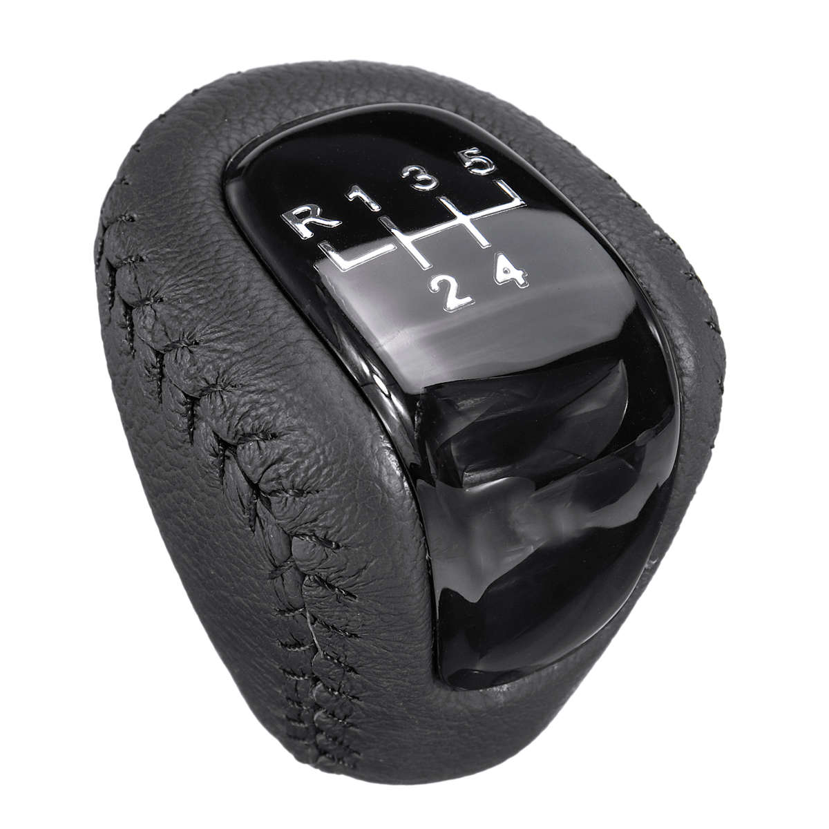Car 5 Speed Leather MT Gear Shift Knob Manual For