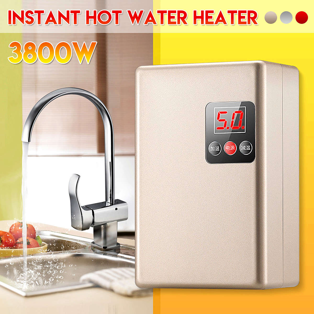 220V 3800W Shower Instant Water Heater Tankless : Perfect TIming