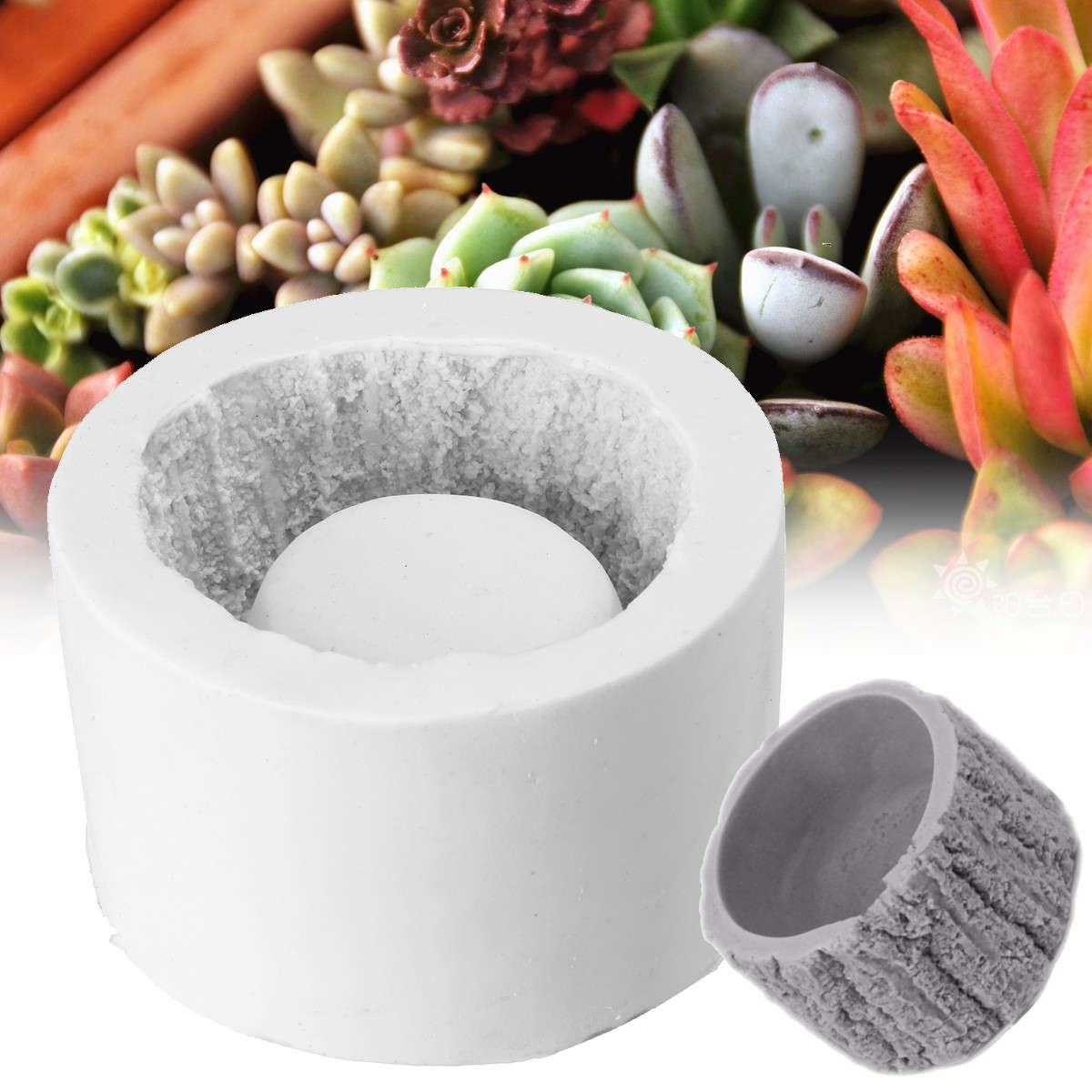 Bark Planter Silicone Concrete Mold Succulent Plant Flower Pot Vase Cement