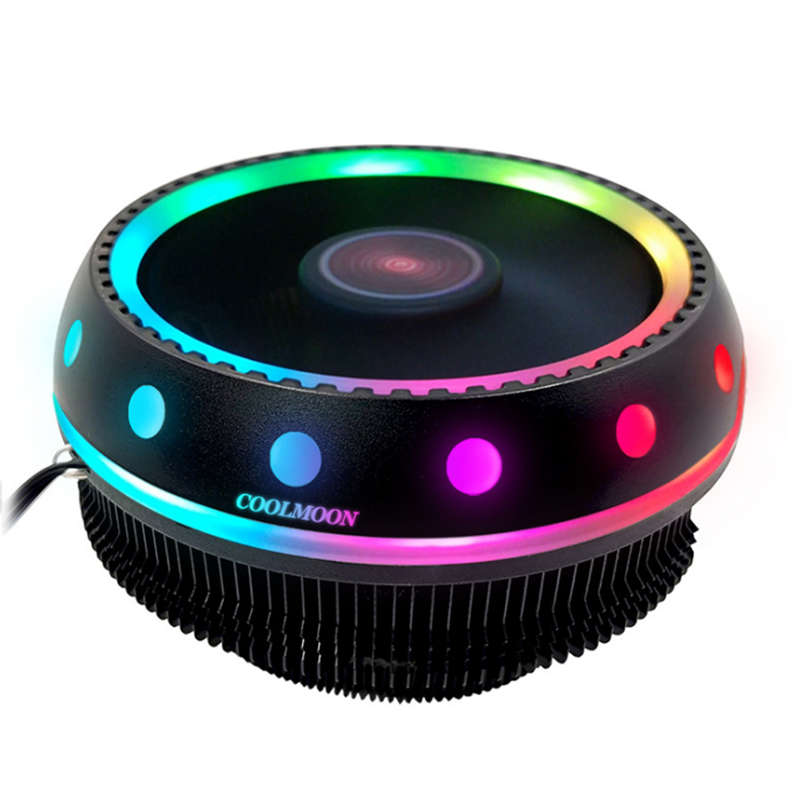 Coolmoon DC 12V 3Pin UFO Colorful Backlight 100mm CPU Cooling Fan PC Heatsink