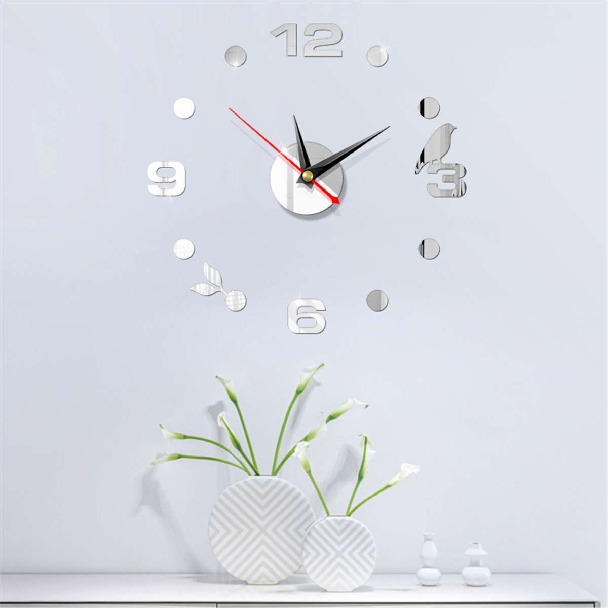 DIY Wall Bird Frameless 3D Acrylic Mirrors Surface Wall Sticker Home Decoration