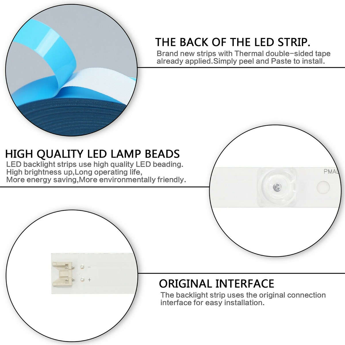 3PCS 590MM LED Rigid Strip Bar Light For LG32LB INNOTEK DRT 3.0 32_A/B Type 6916L-1974A 6916L-197...