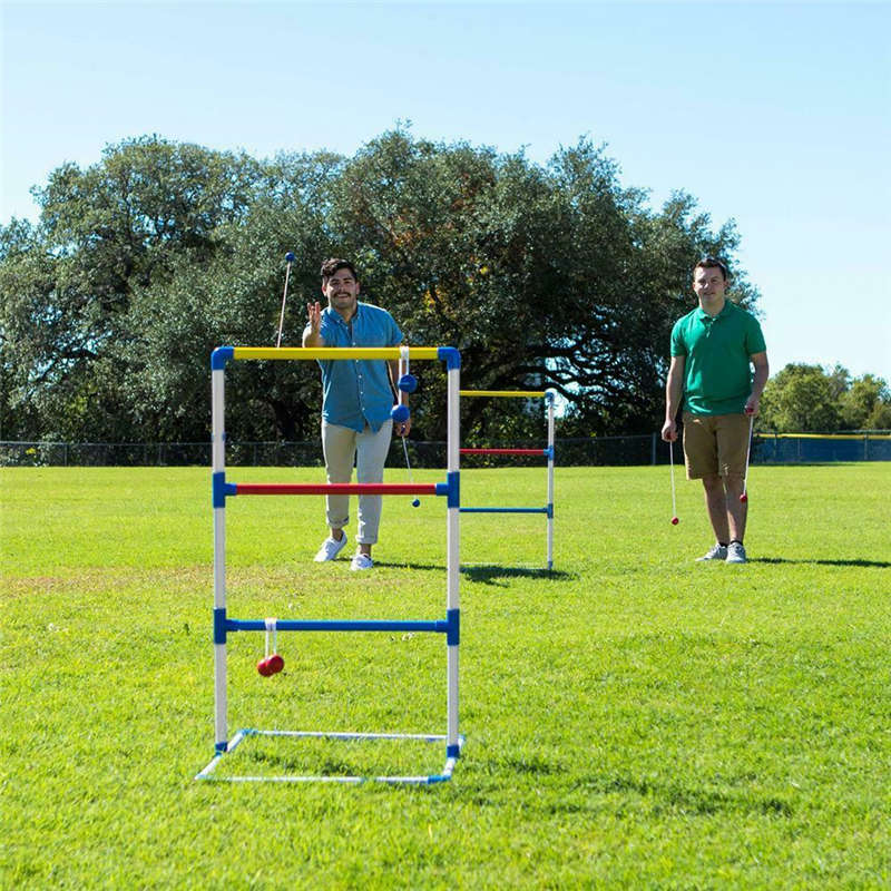 Light-Up Ladder Ball Toss Set with 8 Balls Outdoor Backyard Lawn Toss Toys