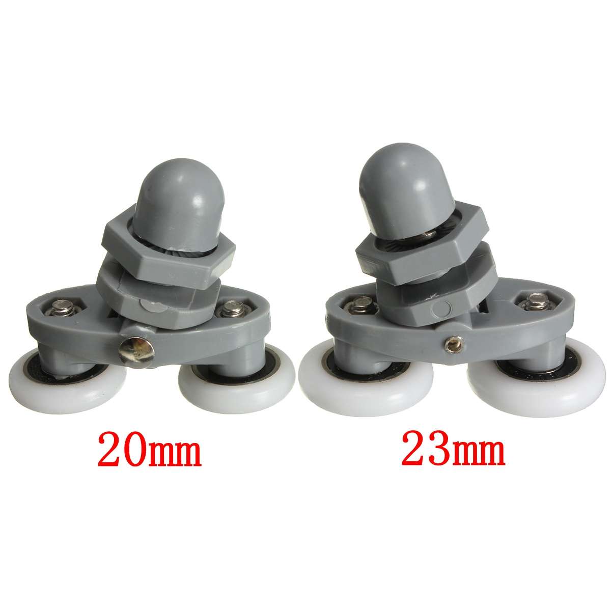 4PCS Twin Bottom Top Shower Door Rollers Pulleys Wheels Runner Slider 20mm Shower Faucet Accessories