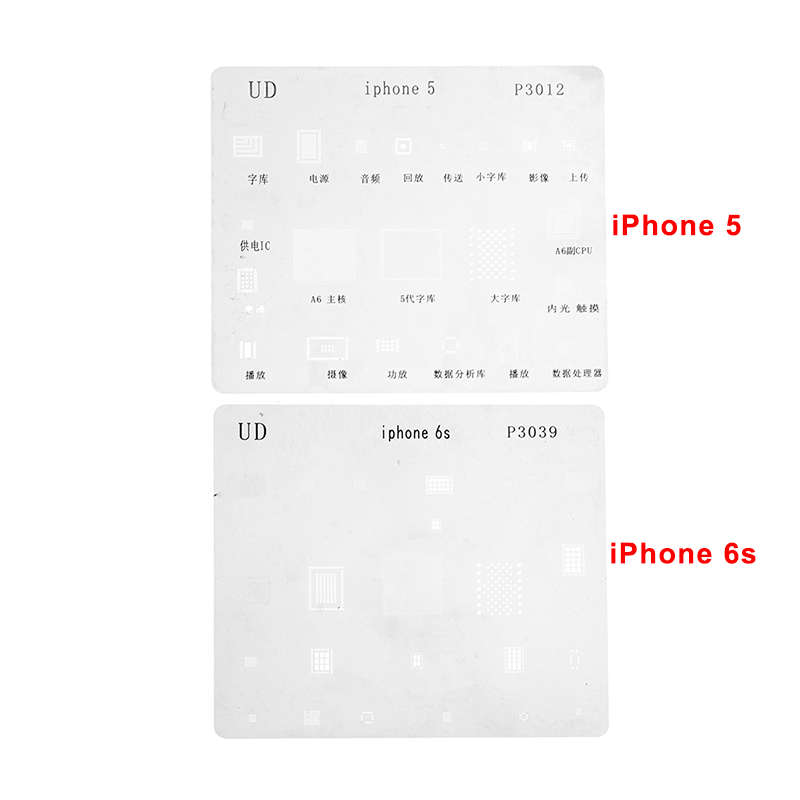 16Pcs/Lot IC  Card Chip BGA Reballing Stencil Kits Set Solder Template for Iphone X 8 7 6s 6 Plus SE