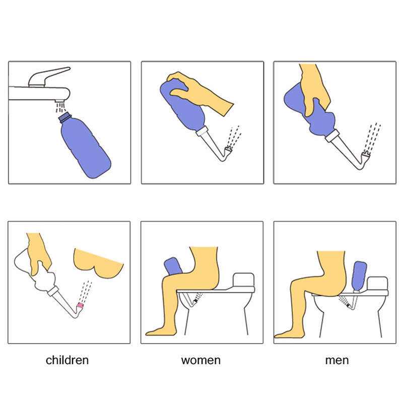 500ml/17oz Portable Female Flushing Device Bidet Sprayer Home&Travel