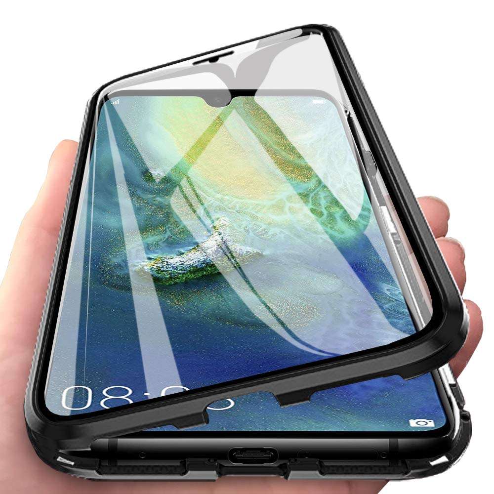 Bakeey 360 Curved Screen Front+Back Double-sided Full Body 9H Temper (Type5 mate 20 pro Color Black)