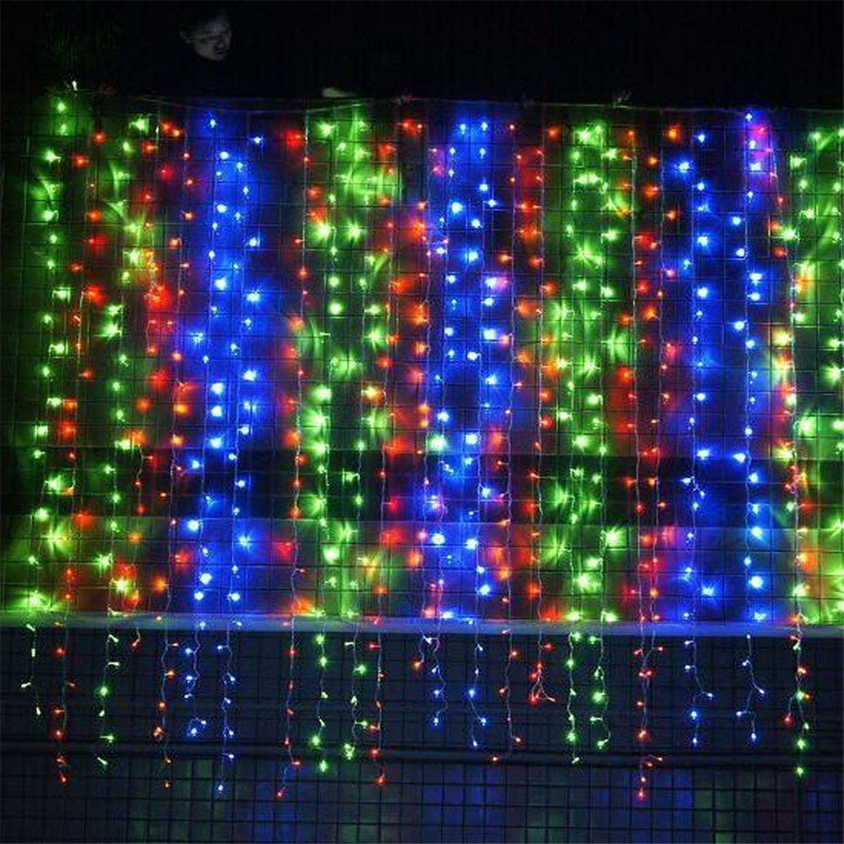 New 6M*3M EU Plug Icicle Window 600 LED Curtain Starry Fairy String Light for Ho