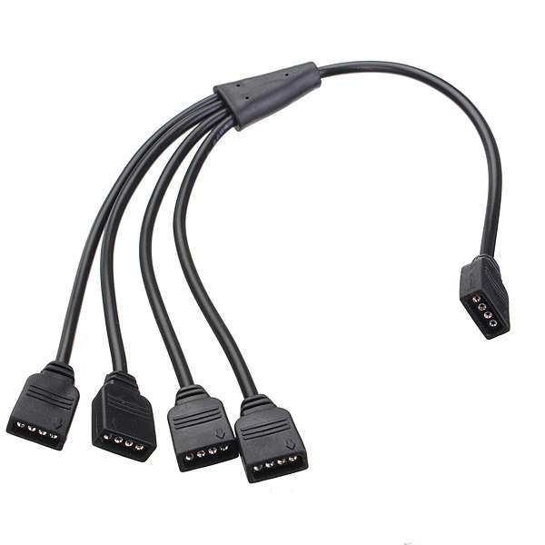 4 Pin 1 to 4 Flexible LED Connector Cable Splitter For RGB Strip Light