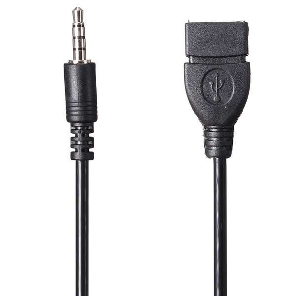 3.5mm Male Audio AUX Jack to USB 2.0 Type A Female Converter Adapter Cable for Car