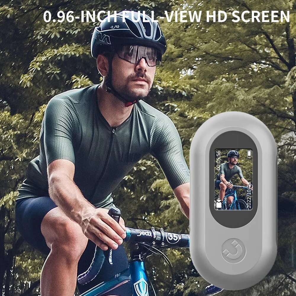 white - HD 1080P Thumb Action Cam with 32GB Card for Outdoor Cycling Hiking Thumb Sports Camera Outd