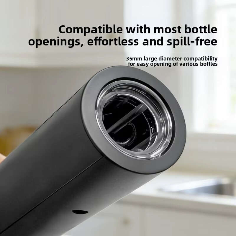 Black - Comfook USB Rechargeable Household Electric Wine Bottle Opener 8s Auto Uncork 2-Buttons Cont