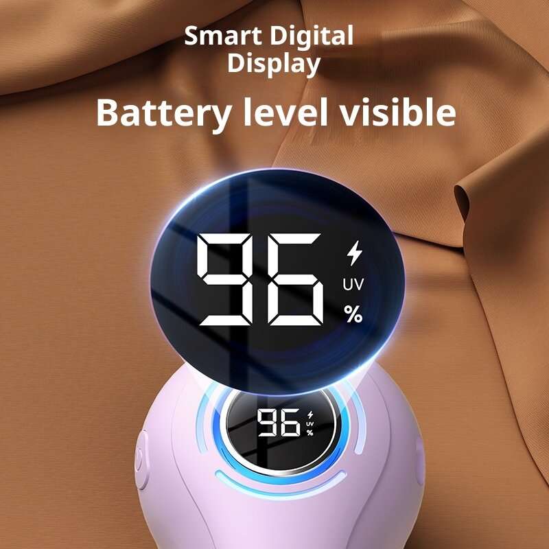 Purple - Tevorex Electric Fabric Shaver Lint Remover with UV Sterilization LED Display 6-Blade Cloth