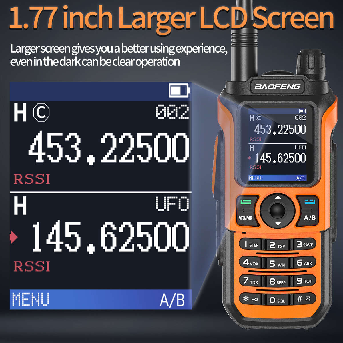 Grey - Baofeng UV-21 PRO L V2 Walkie Talkie Tri-band Long Range Portable Ham Radios Type-C Rechargea