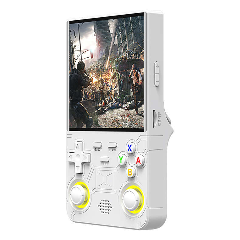White - R36 Ultra 128G Open Source Handheld Game Console Built in 30000+Games 4-inch IPS Screen RK33