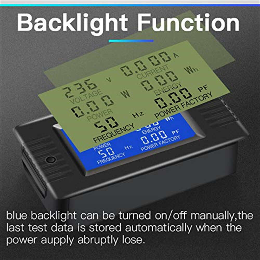 100A - AC 100A Digital Multimeter Voltage Amperage Power Energy Monitor 80-260V LCD Display Split Co