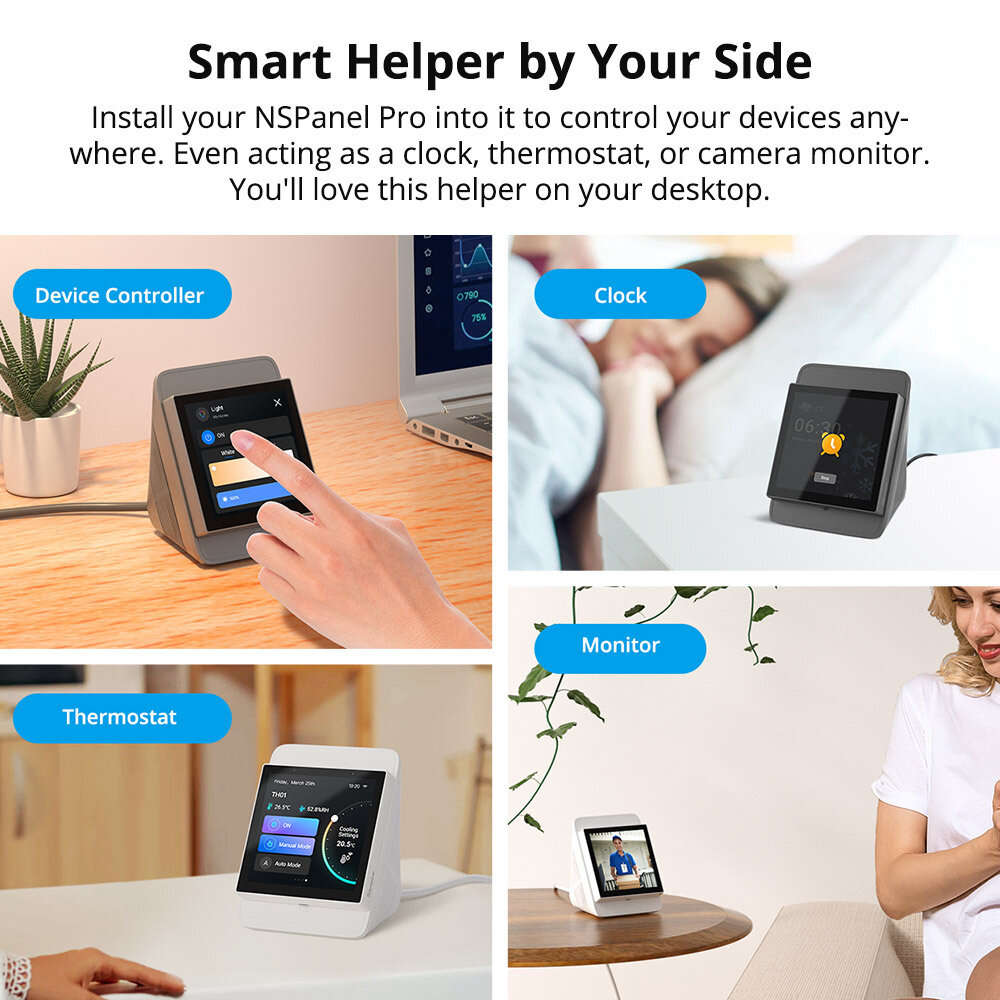 Black - SONOFF Enclosure Stand StandB/StandW Base Compatible with NSPanel & NSPanel Pro