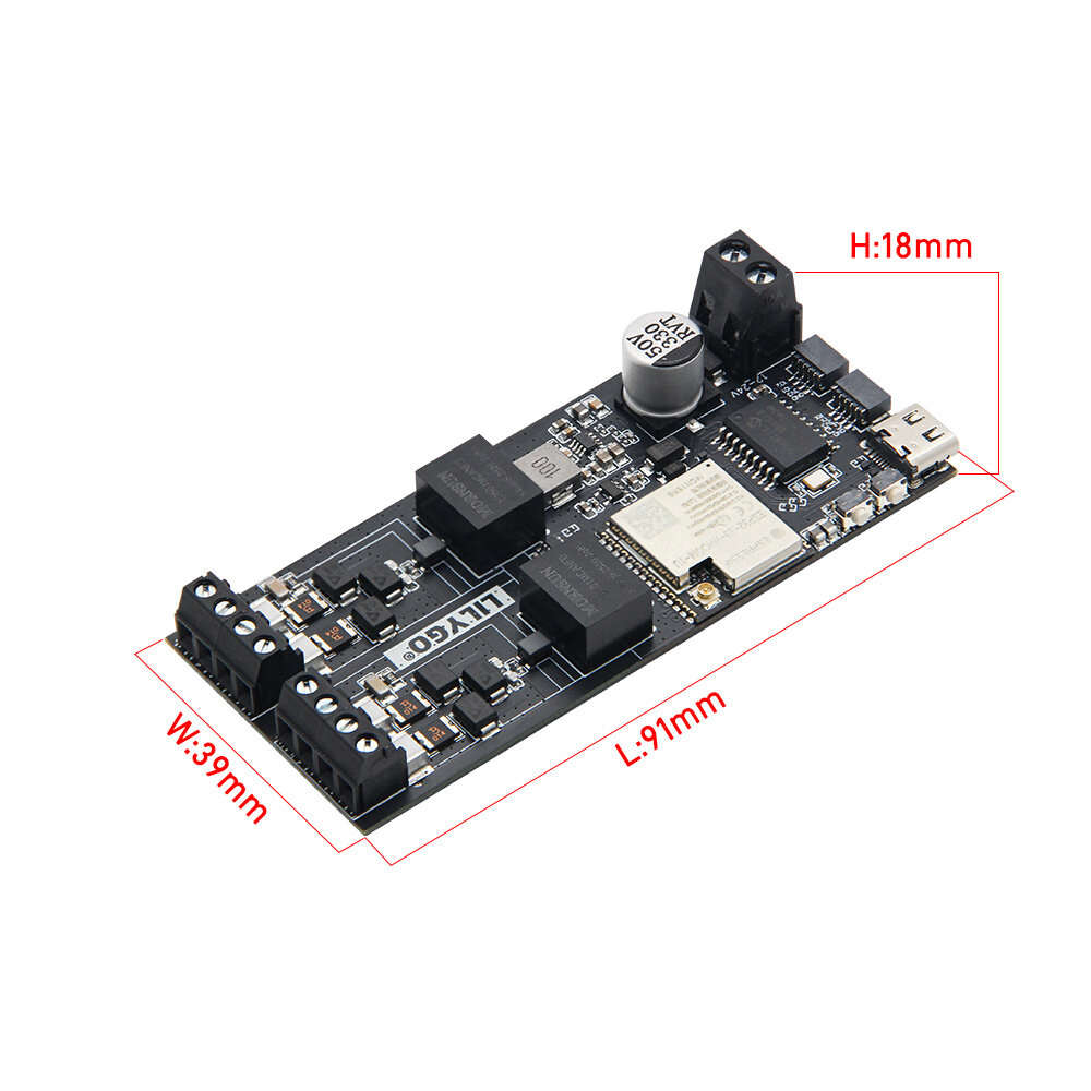 Black - LILYGO T-2CAN ESP32-S3 WiFi Bluetooth Development Board 16MB Flash 8MB PSRAM Stand-Alone CAN