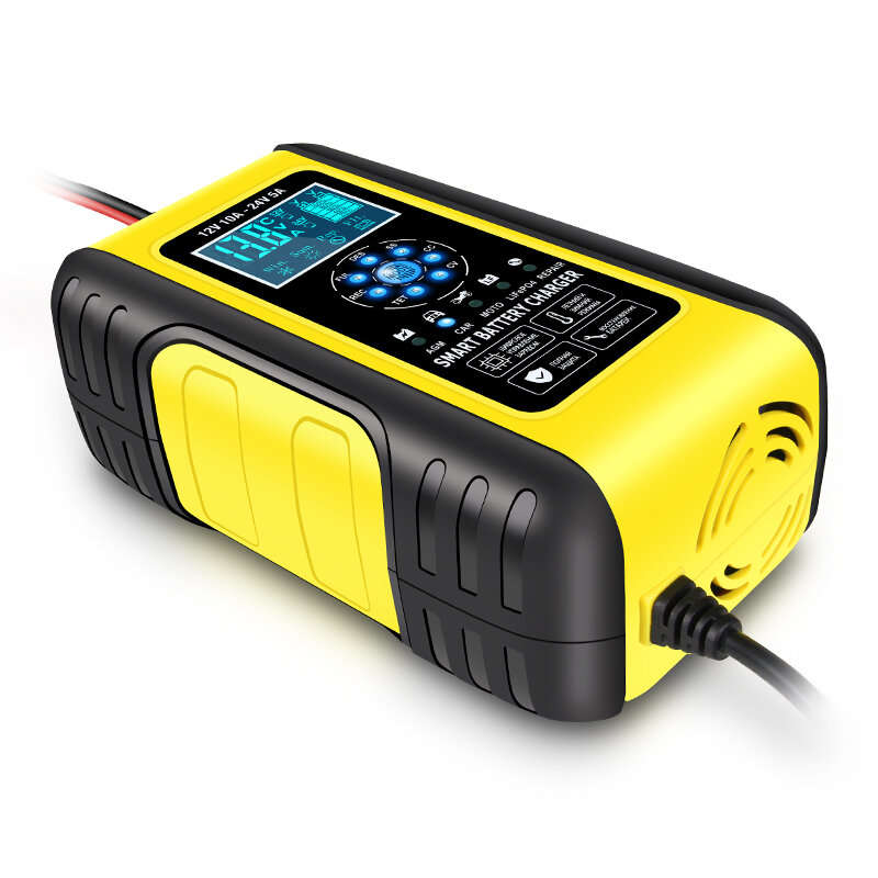 EU Plug - 7-Stage Fully Automatic Smart Battery Charger For 12V/24V 6-180AH Start-Stop/Lead-acid Bat