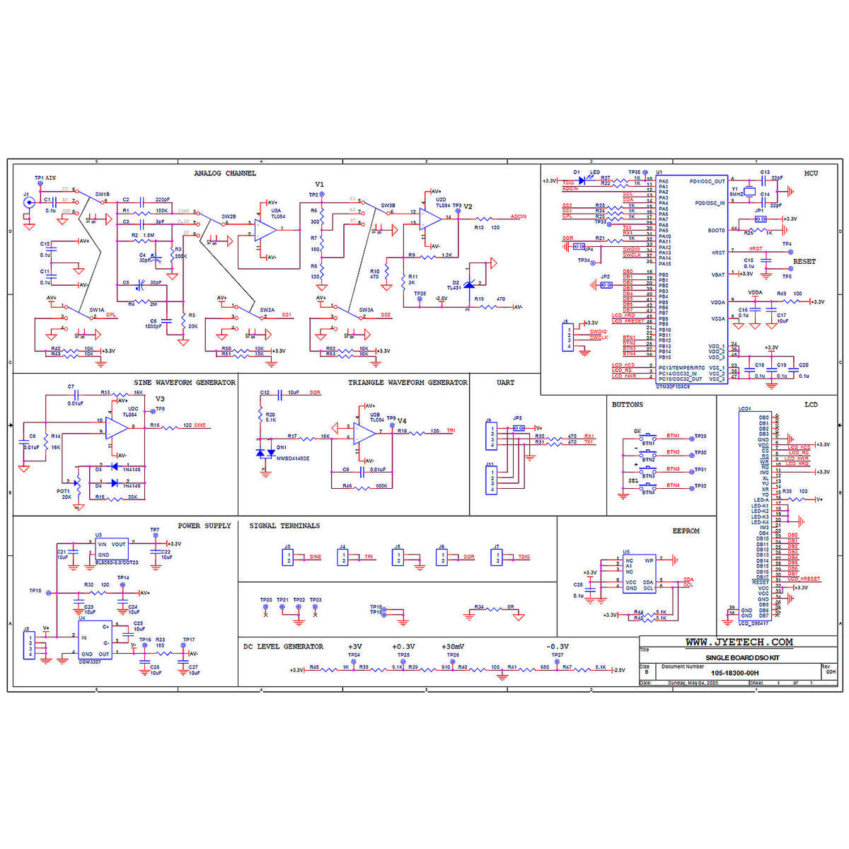 With Shell - JYETech DSO183 DIY Oscilloscope Kit 500KHz ADC Built in Signal Generator Waveform Displ