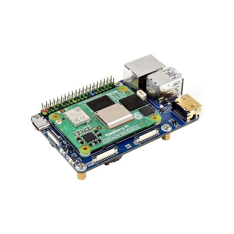 Blue - Raspberry Pi Compute Module 5 Expansion Board Dual 4K HD Multimedia Interface USB 3.2 PCIe Gi