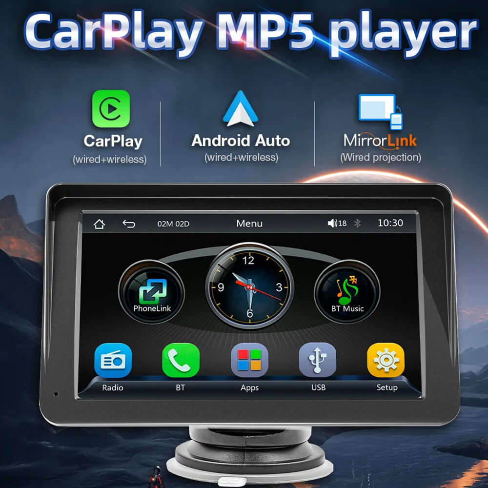 without Camera - B5300 7inch 1024x600 Touch Screen Car Radio Multimedia Video Player Wireless Carpla