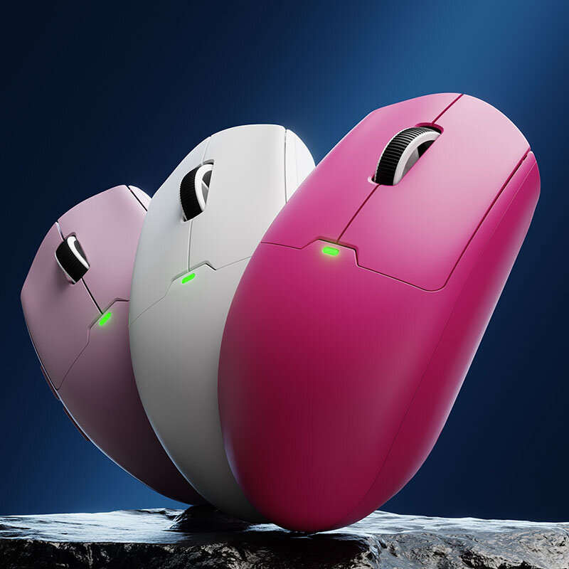 White - EWEADN E11Pro Tri-mode Wireless Gaming Mouse PAW3311 Sensor 24000DPI Dual 1K Return Rate 500