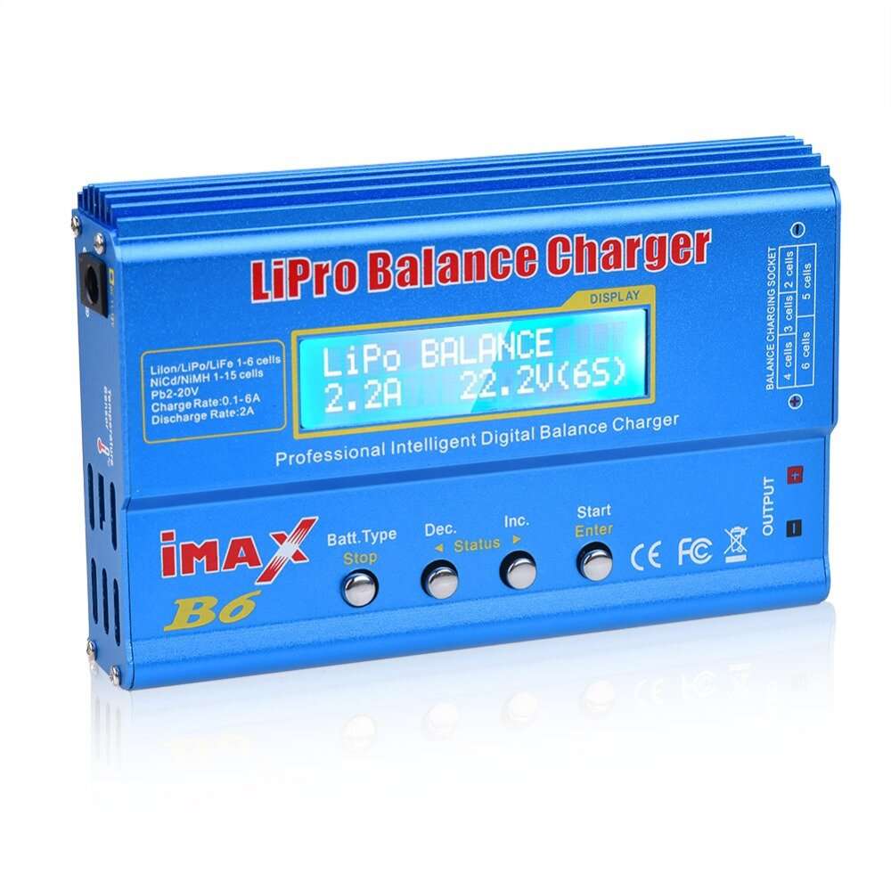 EU Plug - iMAX B6 80W 6A Lipo Battery Balance Charger XT60 Plug with Power Supply Adapter