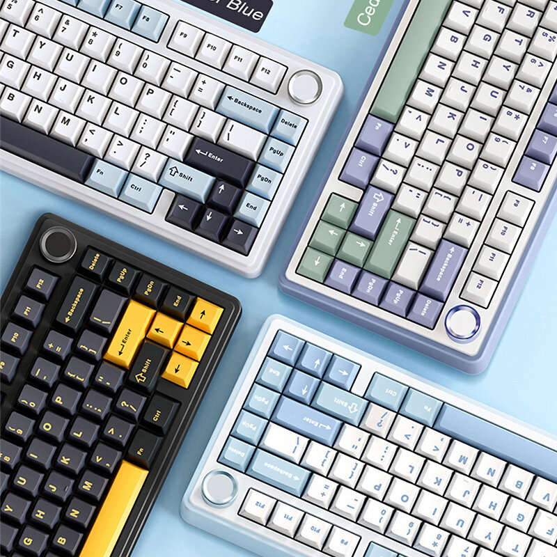 Ice Vein Switch - AULA F75 80 Keys Tri-mode Customized Mechanical Gaming Keyboard Hot Swappable RGB