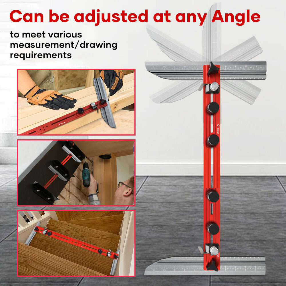 Red - Stair Tread Template Tool Stair Treads Gauge Template Tool Stair Jig Heavy Duty Stair Tread La