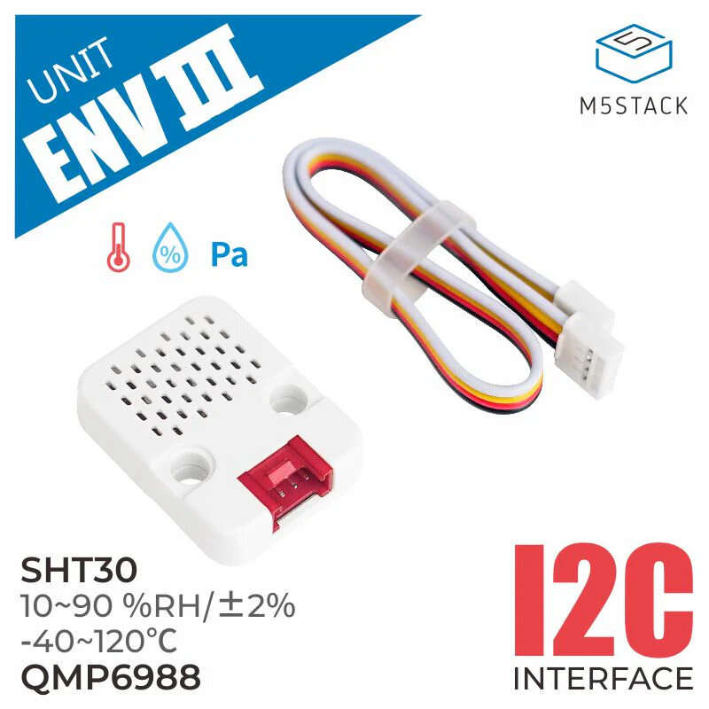 White - M5Stack ENV-III Temperature Humidity Air Pressure Sensor High Accuracy Environmental Monitor