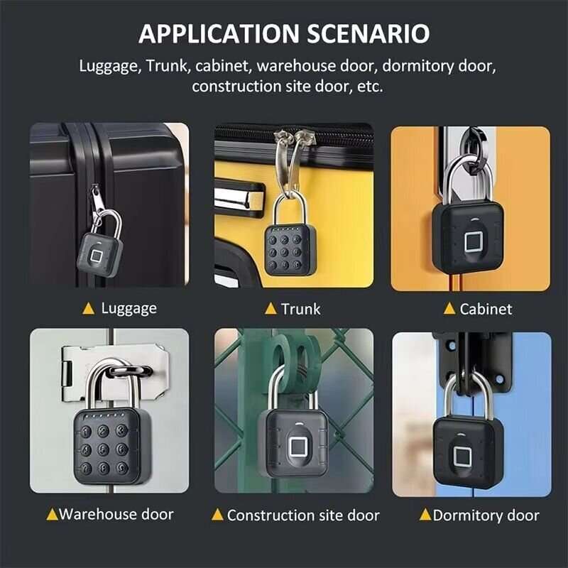 sy13 - RAYKUBE SY12/SY13 Tuya Smart Padlock IP67 Waterproof Bluetooth Fingerprint Password Lock for