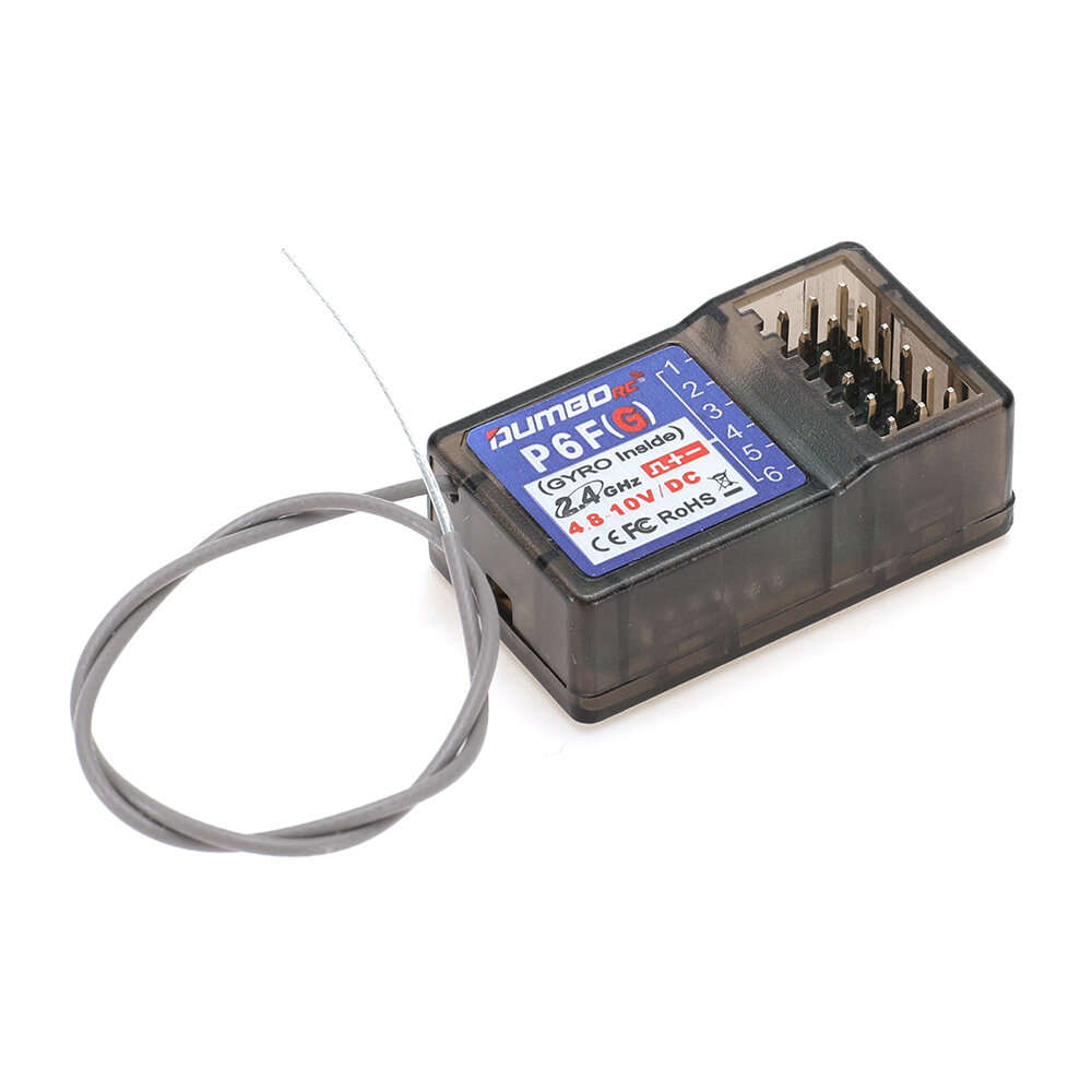 DUMBORC X6F/P6F 2.4GHz 6CH RC Receiver without Gyro Function Compatible X4 X5 X6 RC Radio Transmitte