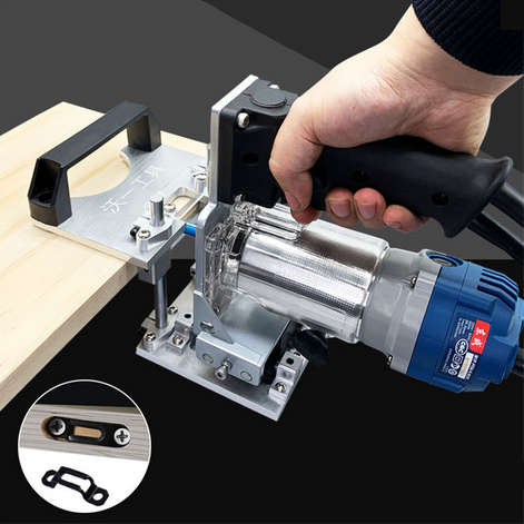 Woodworking Slotting Locator Compact Router Trimming Machine 2 in 1 Invisible Fastener Punch Bracket