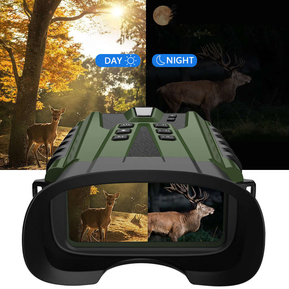 Black - Night Vision Binoculars for Adults with Full Color Night Vision Backlit Buttons 4X Optical Z